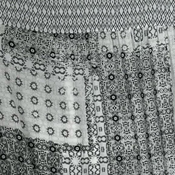 NYDJ NEW Pintuck Blouse Flowy Print Patchwork Top Split Round Neck Minimalist 1X - Picture 9 of 16